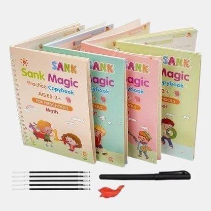 SSE MOJO Kids: Sank Magic Practice Copybook (4 BOOKS,1 PEN,1 GRIP,10 REFILL) Pack of 1