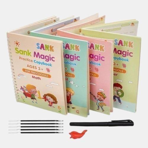 SSE MOJO Kids: Sank Magic Practice Copybook (4 BOOKS,1 PEN,1 GRIP,10 REFILL) Pack of 1