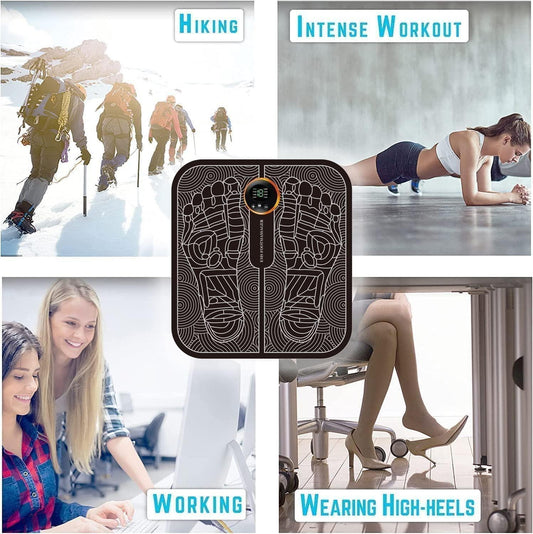 Instant Foot Relief! EMS + Heat Vibrating Foot Massager Pad