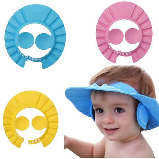 Baby Adjustable Safe Bathing Shower Cap (Pack of 2)